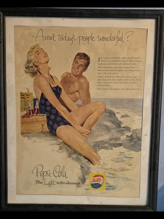 Pepsi Other - Pepsi Vintage 1954 Framed copy of the classic “Aren’t today’s people wonderful?
